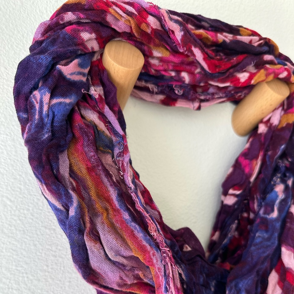 Infinity Scarf Lightweight Multi-Colored With Raw… - image 1